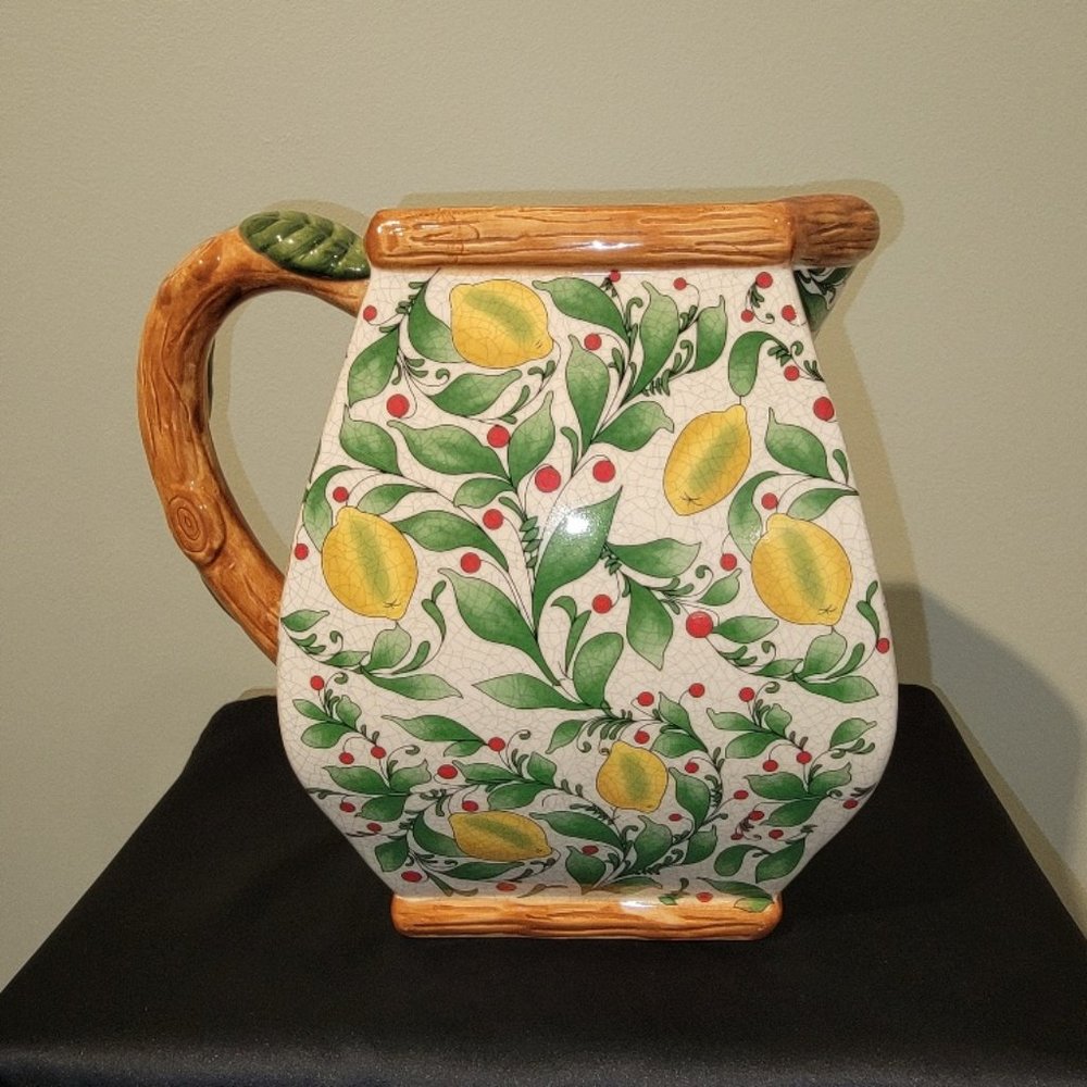 Vintage Hand Painted Pacific Rim Lemon Pitcher